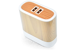 Wooden Texture Wall Charger with 2 QC3.0 Ports