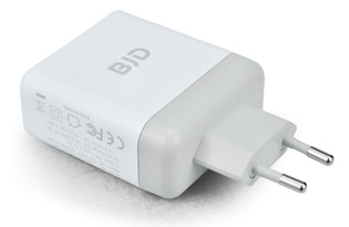 Dual USB Wall Charger with Type-C and QC3.0 Ports and EU PLug